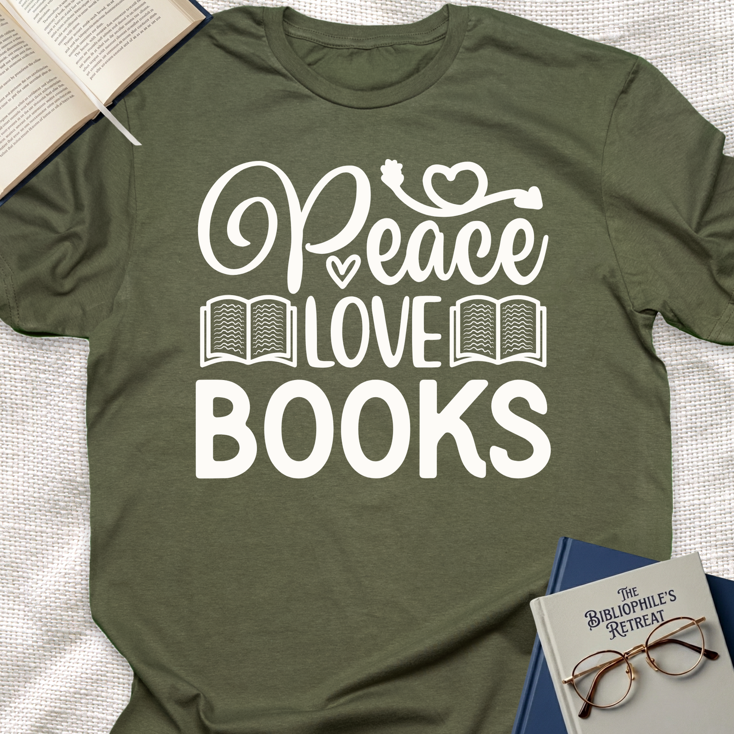 Peace Love Books Tee