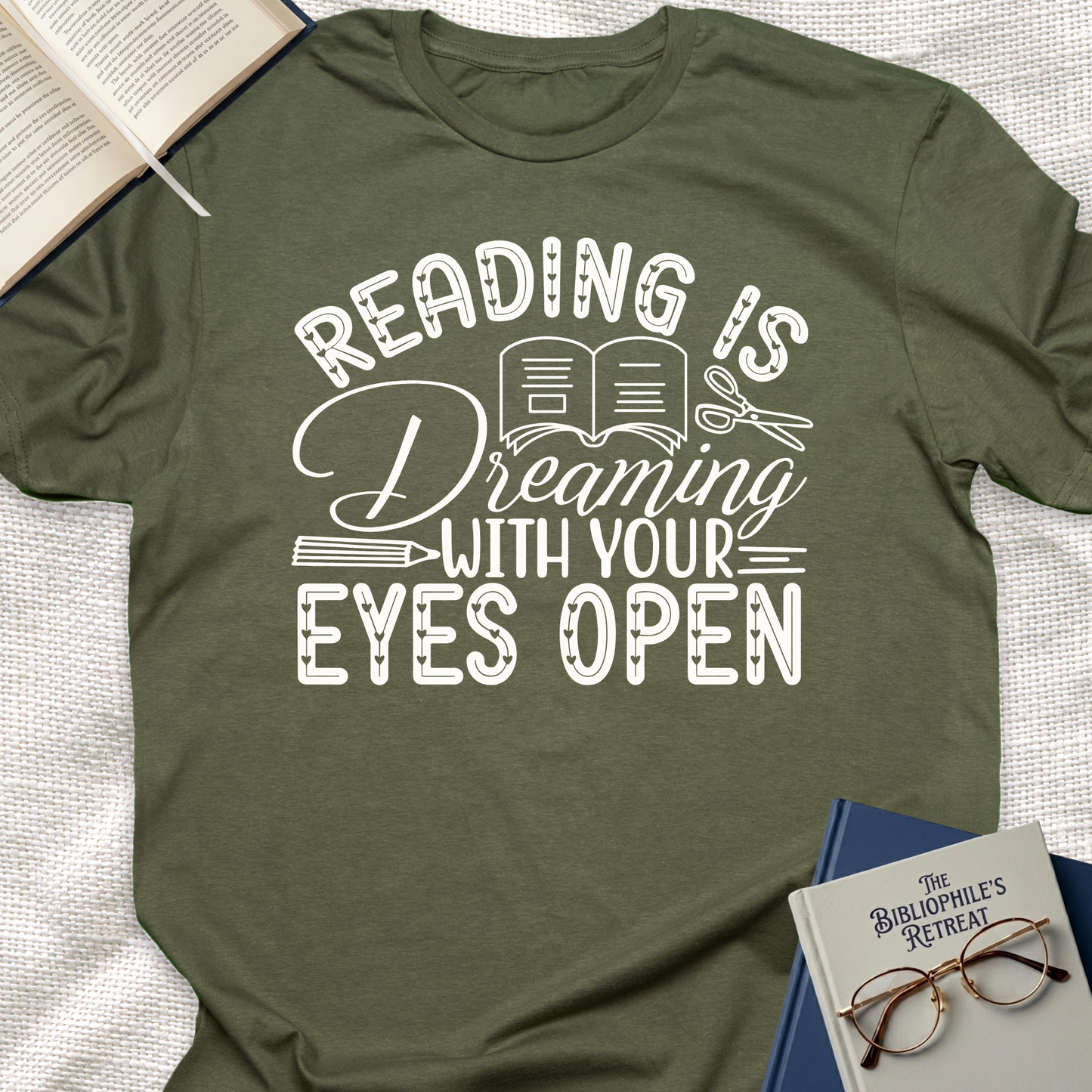 Reading is Dreaming Eyes Open Tee