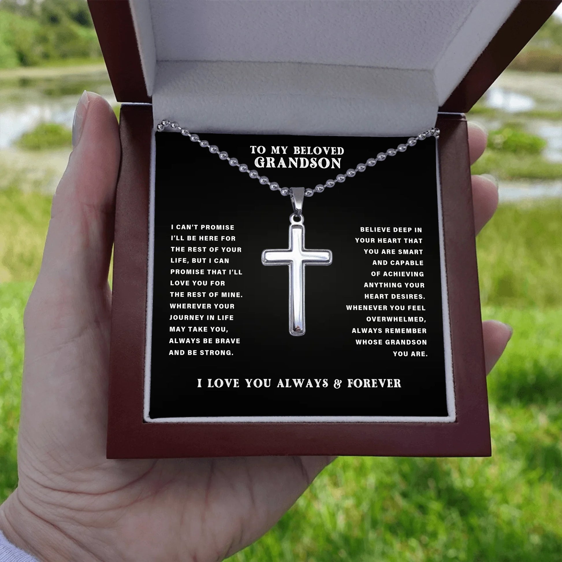 Artisan Cross ballchain Wooden Box 1