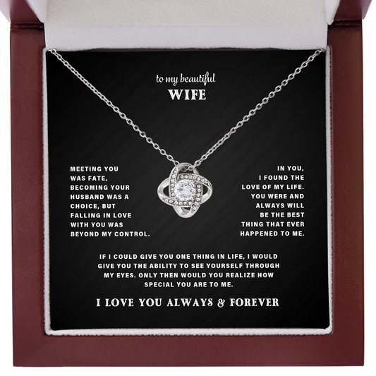 To My Wife – Love Knot Necklace – Personalized Gift Set – CLD102