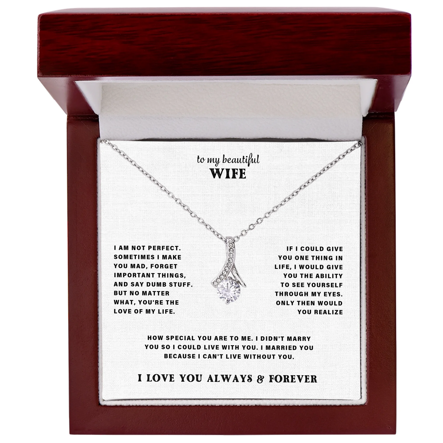 To My Wife – Alluring Beauty Necklace – Personalized Gift Set – CLD301