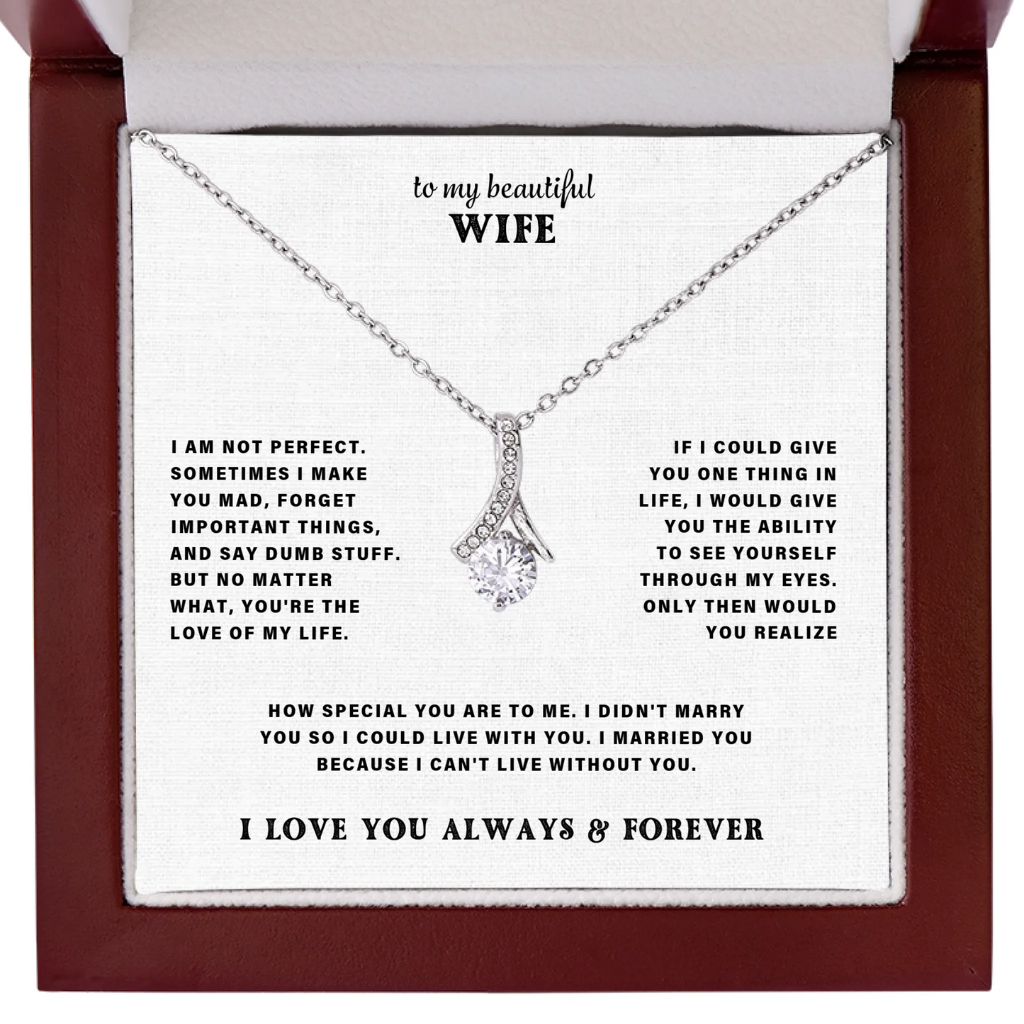 To My Wife – Alluring Beauty Necklace – Personalized Gift Set – CLD301
