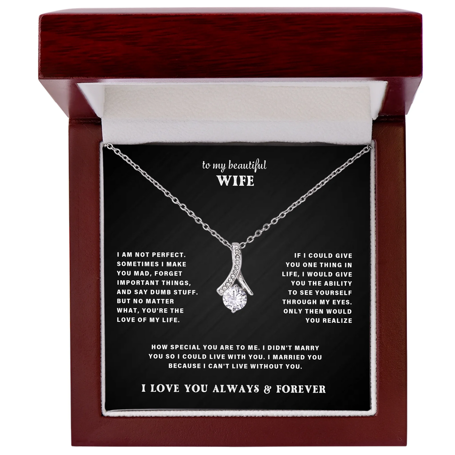 To My Wife – Alluring Beauty Necklace – Personalized Gift Set – CLD302