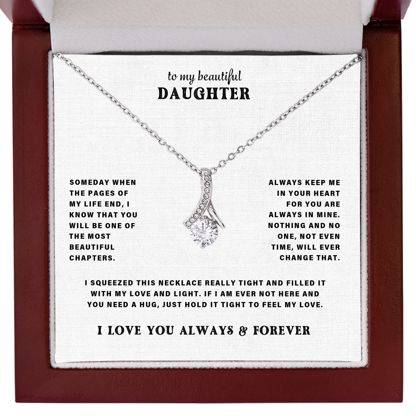 To My Daughter – Alluring Beauty Necklace – Personalized Gift Set – D401