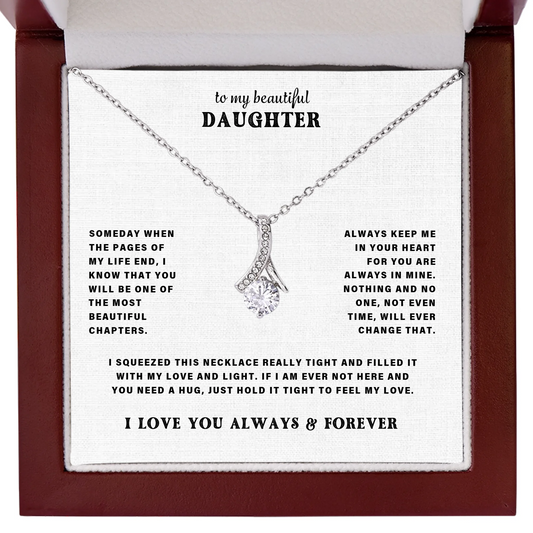 To My Daughter – Alluring Beauty Necklace – Personalized Gift Set – D401