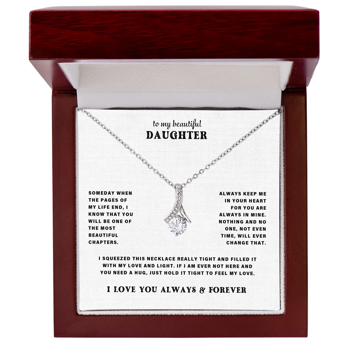 To My Daughter – Alluring Beauty Necklace – Personalized Gift Set – D401