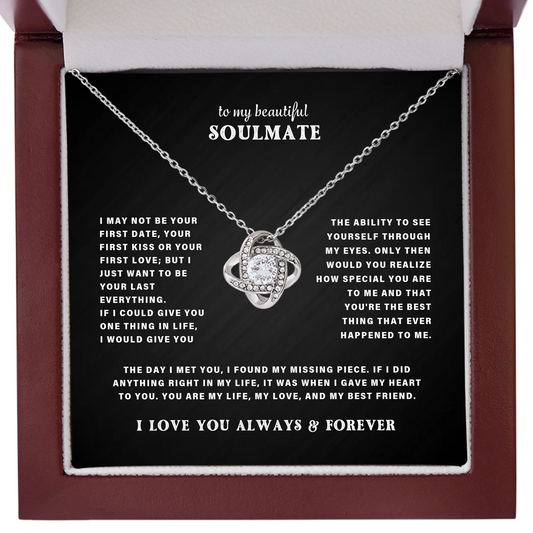 To My Soulmate – Love Knot Necklace – Personalized Gift Set – SL301