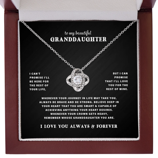 To My Granddaughter – Love Knot Necklace – Personalized Gift Set – GD01