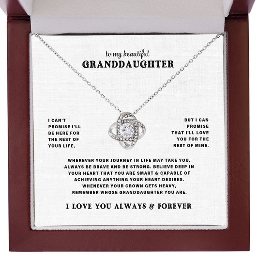 To My Granddaughter – Love Knot Necklace – Personalized Gift Set – GD02