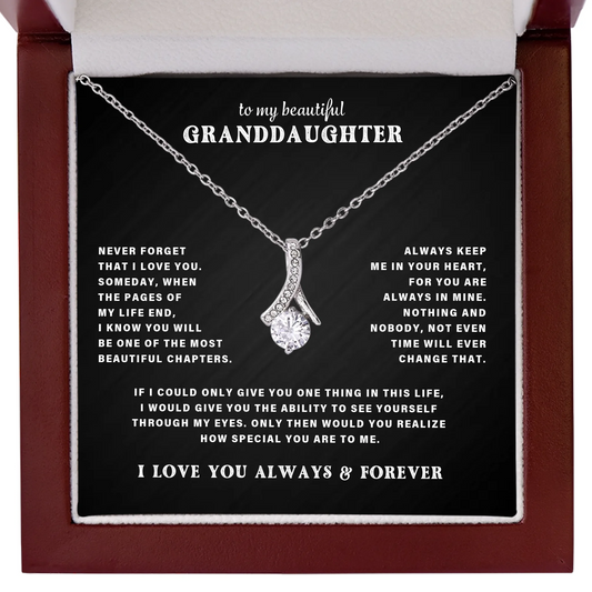 To My Granddaughter – Alluring Beauty Necklace – Personalized Gift Set – GD07