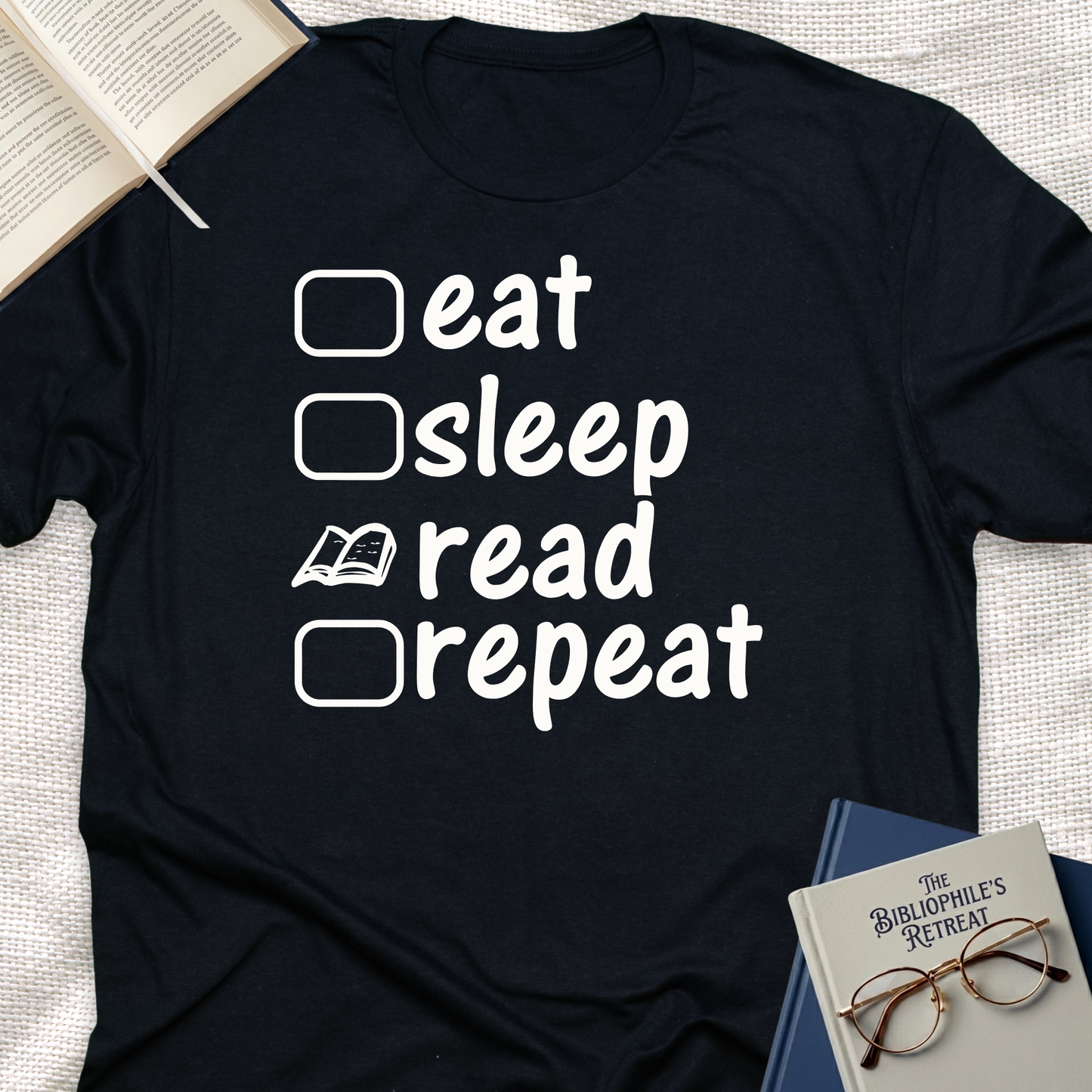 Eat Sleep Read Repeat Tee