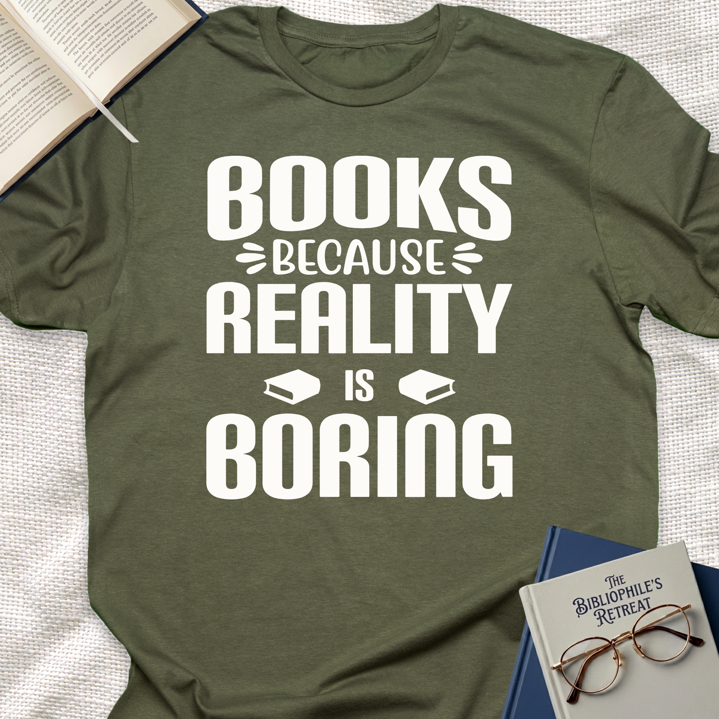 Book Because Reality Boring Tee